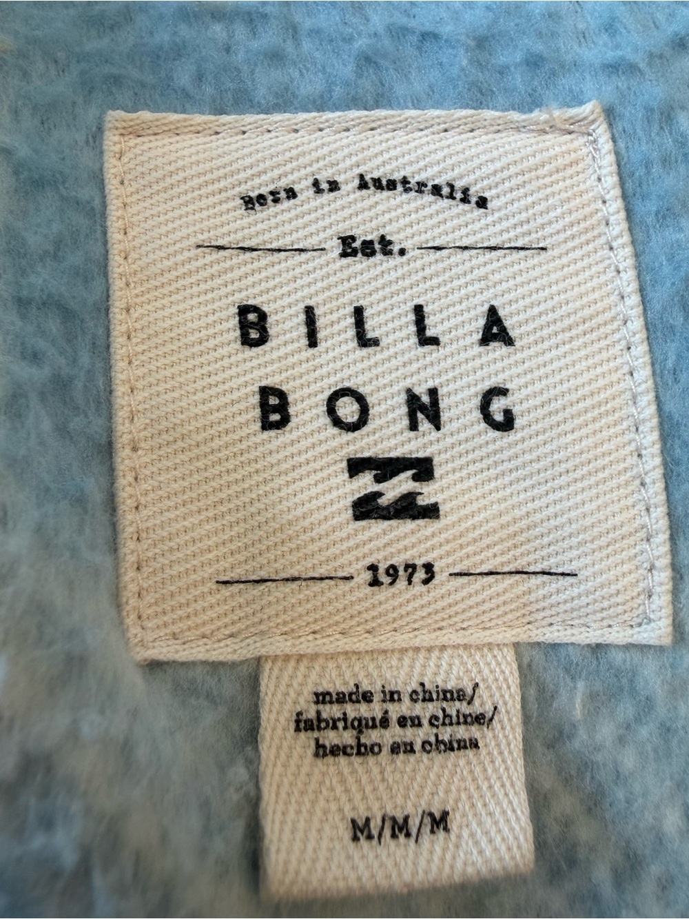 Billabong Blue Cream Buffalo Plaid Sherpa Half Zip Pullover Size Medium - Picture 5 of 9